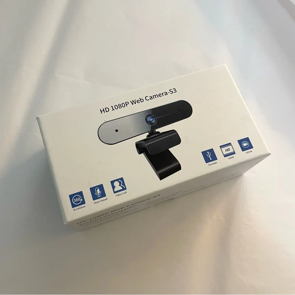 NEW HD 1080P Web Camera Calls Webcam Meeting Work Office Home Video White Box